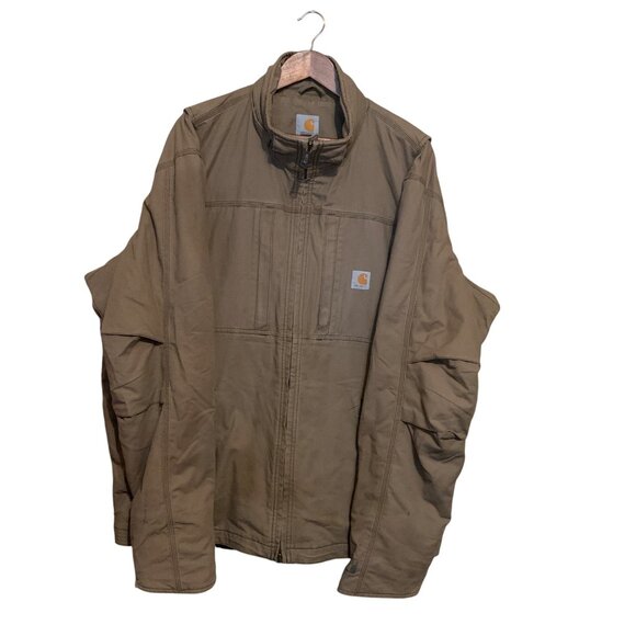 Carhartt Full Jacket Quick Duck Sz 2XL Canyon Brown Distressed Stained - Picture 7 of 16